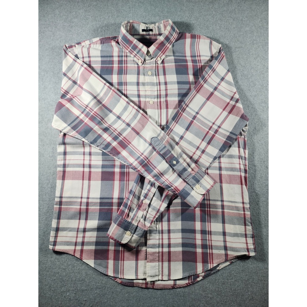 Abercrombie & Fitch Men's Shirt, Size 2XL, Red Plaid, Long Sleeve